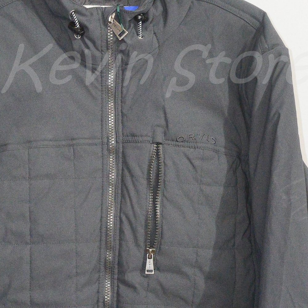 Orvis Men's Quilted hooded Jacket Gray - Picture 2 of 5